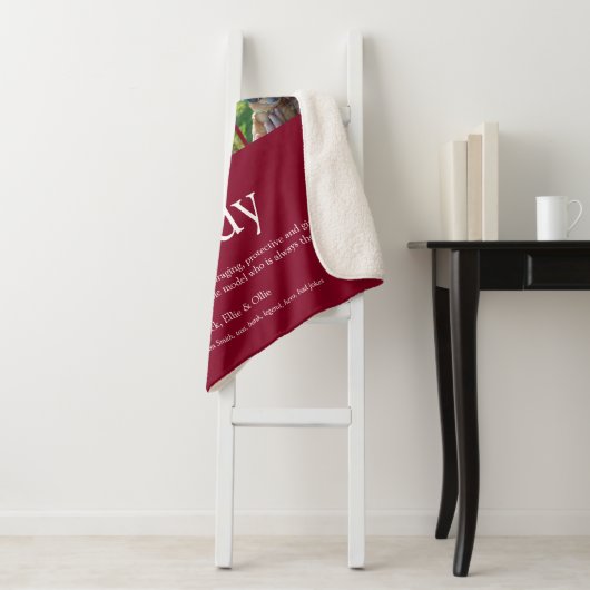 Beste Papa Definitie 6 Foto's Rode Wijnkleur Sherpa Deken (In situ)