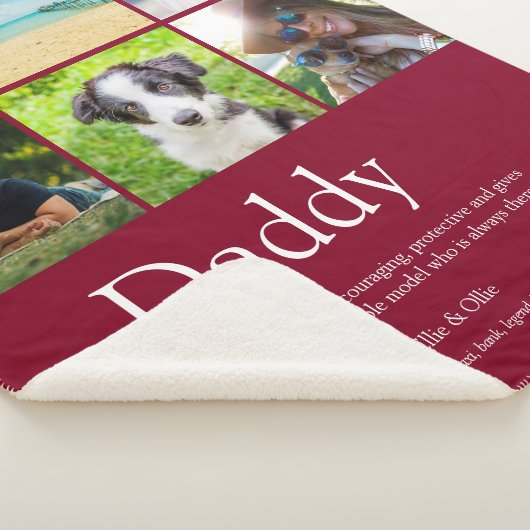 Beste Papa Definitie 6 Foto's Rode Wijnkleur Sherpa Deken (3/4)