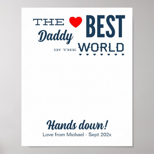 Beste Papa DIY Handprint Sjabloon Poster (Voorkant)