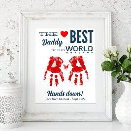 Beste Papa DIY Handprint Sjabloon Poster