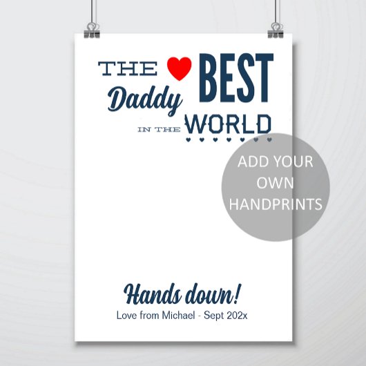 Beste Papa DIY Handprint Sjabloon Poster
