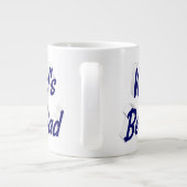 Beste Papa donkerblauwe 3d tekst Vaderdag Grote Koffiekop (Achterkant)