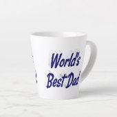 Beste Papa donkerblauwe 3d tekst Vaderdag Latte Mok (Rechterhoek)