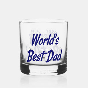 Beste Papa donkerblauwe tekst Vaderdag Whisky Glas