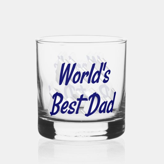Beste Papa donkerblauwe tekst Vaderdag Whisky Glas (Voorkant)