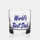 Beste Papa donkerblauwe tekst Vaderdag Whisky Glas (Achterkant)