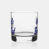 Beste Papa donkerblauwe tekst Vaderdag Whisky Glas (Rechts)