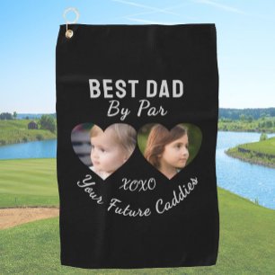Beste Papa Door 2 Kinderen Foto Collage Persoonlij Golfhanddoek