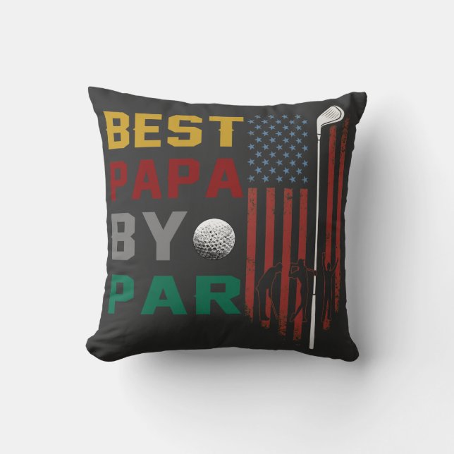 beste papa door golf T-Shirt Kussen (Voorkant)