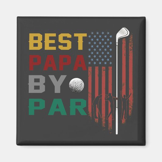 beste papa door golf T-Shirt Magneet (Voorkant)