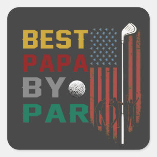 beste papa door golf T-Shirt Vierkante Sticker
