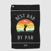 Beste Papa Door Golfer Silhouet Zwart Wit Golfhanddoek (Voorkant)
