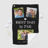 Beste papa door Par aangepaste foto collage Golfhanddoek (Insitu)