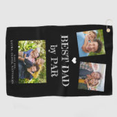 Beste papa door Par aangepaste foto collage Golfhanddoek (Horizontaal)
