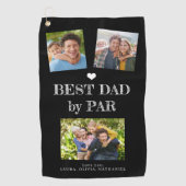 Beste papa door Par aangepaste foto collage Golfhanddoek (Voorkant)