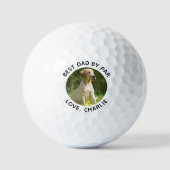 Beste Papa Door Par Aangepaste Foto Tekst Golfballen (Voorkant)