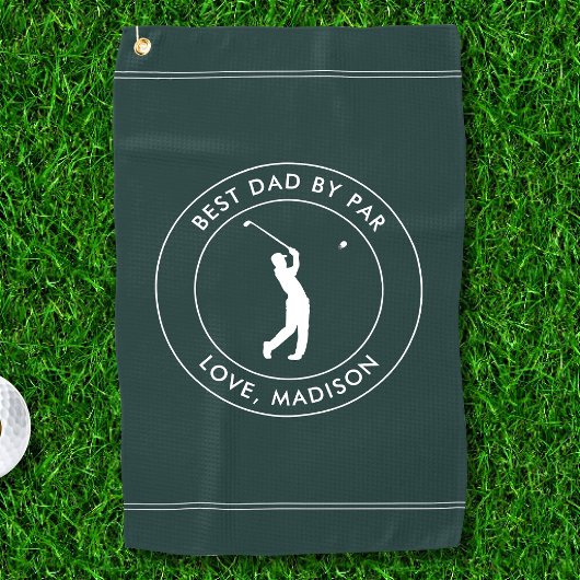 Beste papa door par aangepaste golfspeler naam gep golfhanddoek