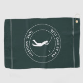 Beste papa door par aangepaste golfspeler naam gep golfhanddoek (Horizontaal)