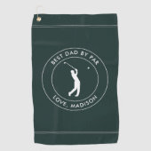 Beste papa door par aangepaste golfspeler naam gep golfhanddoek (Voorkant)