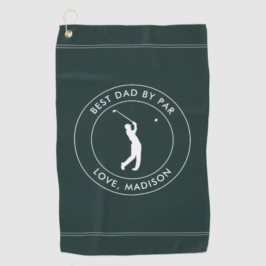 Beste papa door par aangepaste golfspeler naam gep golfhanddoek (Voorkant)