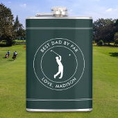 Beste papa door par aangepaste golfspeler naam gep heupfles