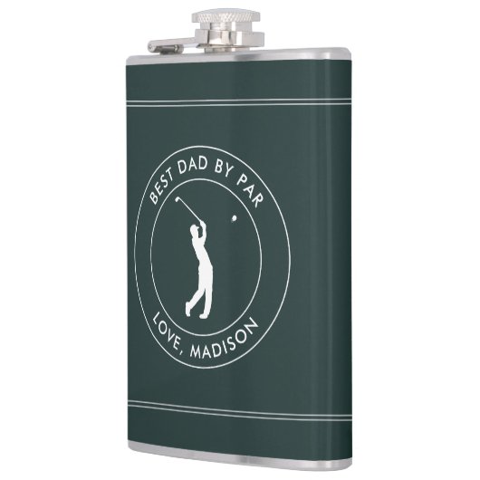 Beste papa door par aangepaste golfspeler naam gep heupfles (Links)
