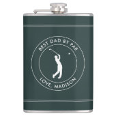 Beste papa door par aangepaste golfspeler naam gep heupfles (Voorkant)