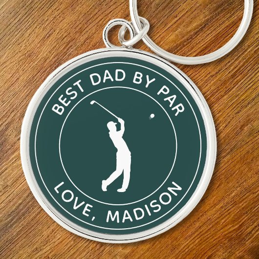 Beste papa door par aangepaste golfspeler naam gep sleutelhanger