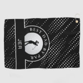 Beste Papa Door Par Aangepaste Heren Golfer Zwart  Golfhanddoek (Horizontaal)