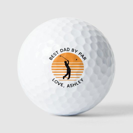 Beste papa door par aangepaste naam tekst geperson golfballen (Voorkant)