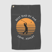 Beste papa door par aangepaste naam tekst geperson golfhanddoek (Voorkant)
