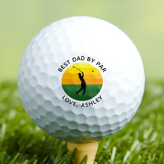 Beste papa door par aangepaste tekst Sunset Golfer Golfballen