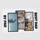 Beste papa door par collage van aangepaste foto's golfhanddoek (Horizontaal)