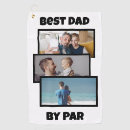 Beste papa door par collage van aangepaste foto's golfhanddoek