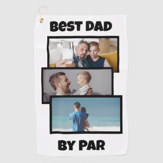 Beste papa door par collage van aangepaste foto's golfhanddoek