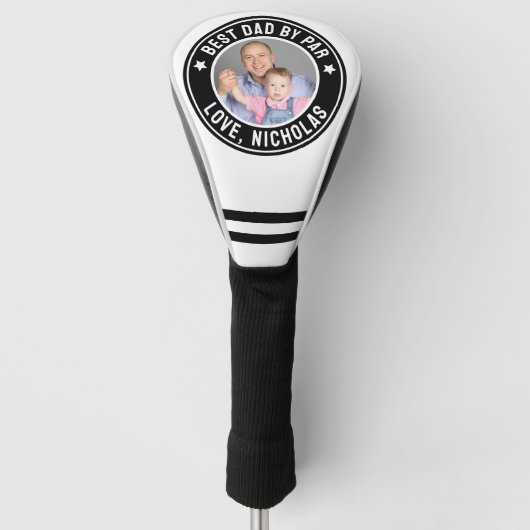 Beste papa door Par Custom Foto Gift Van Kinder na Golfheadcover (Voorkant)