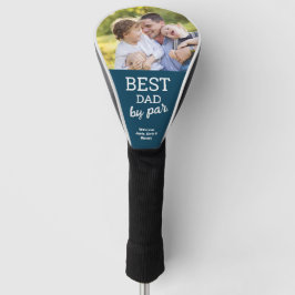 Beste papa door Par Custom Foto Vaderdag Blauw Golfheadcover