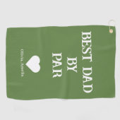 Beste papa door par Custom Mordern Schattige Groen Golfhanddoek (Horizontaal)