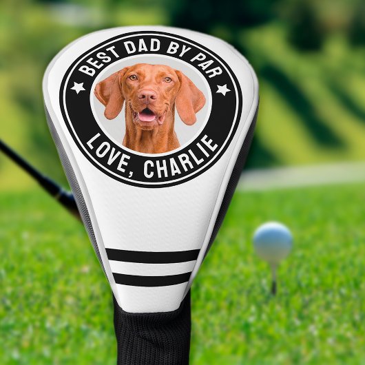 Beste papa door Par Custom Pet Dog Foto Zwart & Wi Golfheadcover