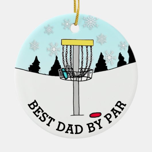 Beste Papa door Par Disc Golf Kerst   Keramisch Ornament (Voorkant)