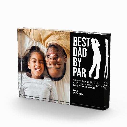 Beste papa door par foto & aangepaste bericht golf (Rechts)