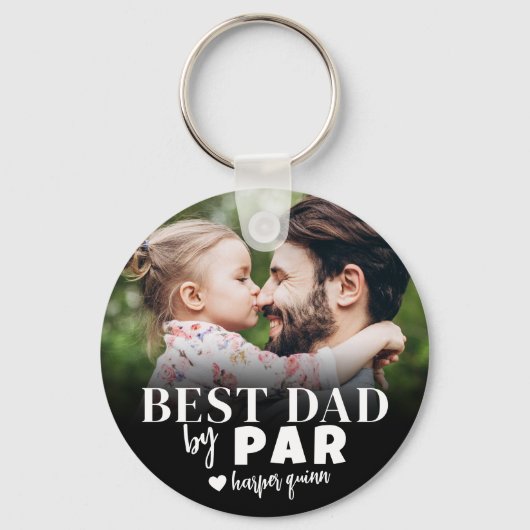 Beste Papa Door Par Foto Sleutelhanger (Voorkant)