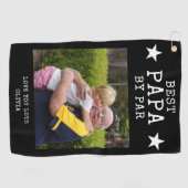 Beste Papa door Par Fotocadeau Gepersonaliseerde o Golfhanddoek (Horizontaal)