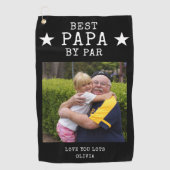 Beste Papa door Par Fotocadeau Gepersonaliseerde o Golfhanddoek (Voorkant)