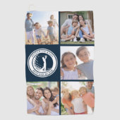 Beste papa door Par Fotocollage Monogram Golfhanddoek (Voorkant)