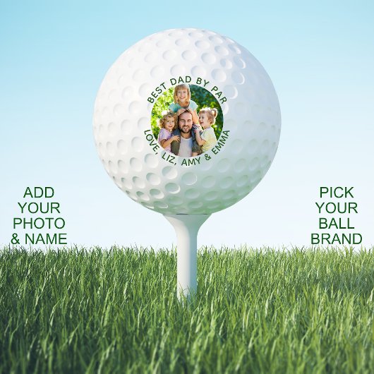 Beste papa door par gepersonaliseerde foto golfbal golfballen