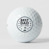 Beste Papa Door Par Golf Badge Ontwerp Golfballen (Voorkant)