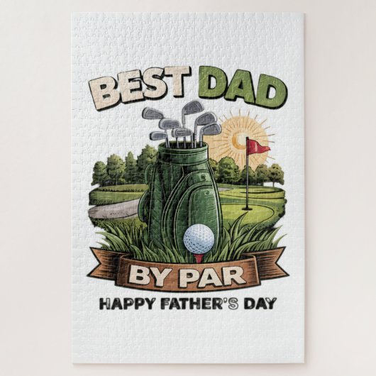Beste papa door par golf papa grappig legpuzzel (Verticaal)
