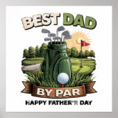 Beste Papa Door Par Golf Papa Grappig Poster (Voorkant)
