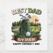 Beste Papa Door Par Golf Papa Grappig Wijn Etiket (Enkel label)